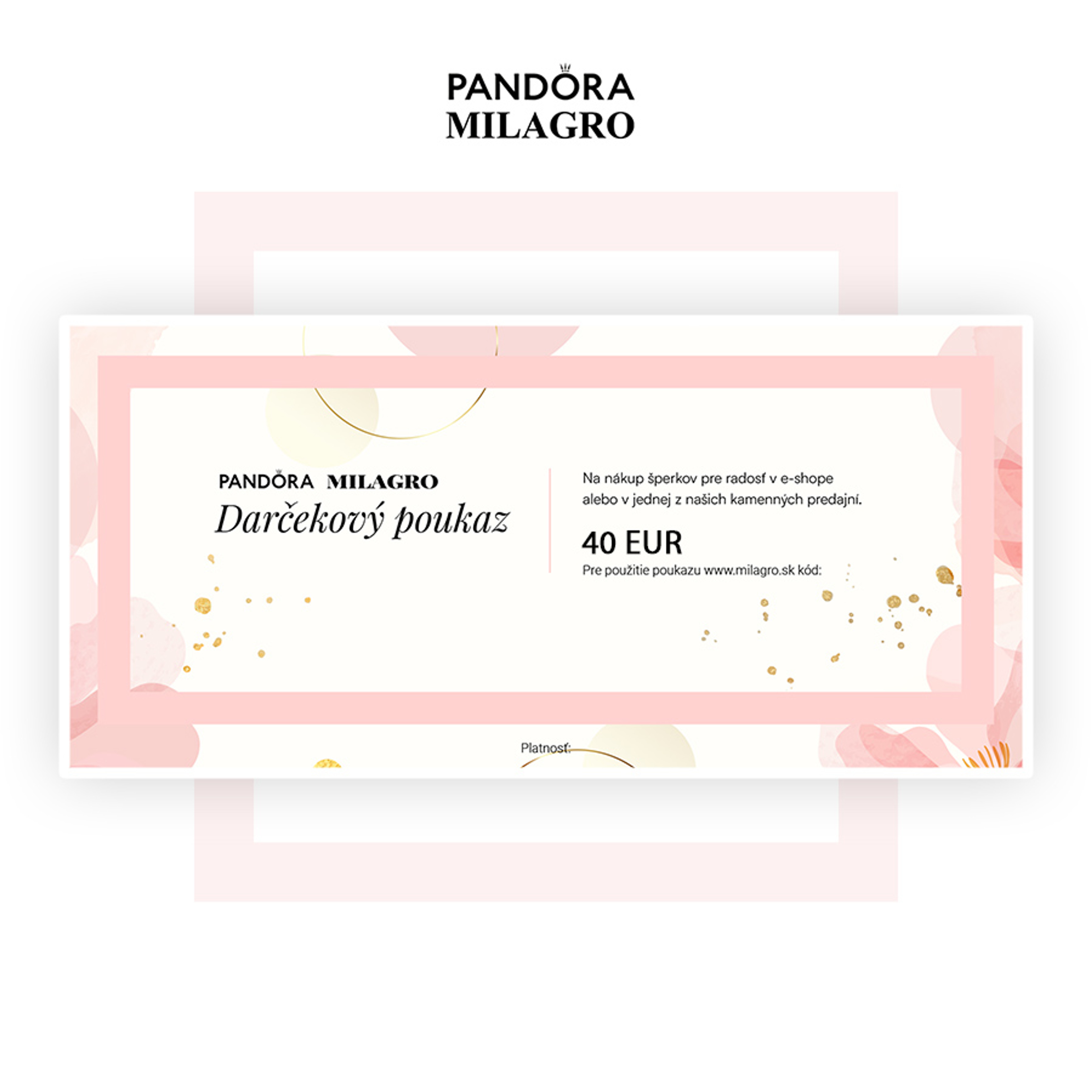 Elektronický darčekový poukaz 40 €