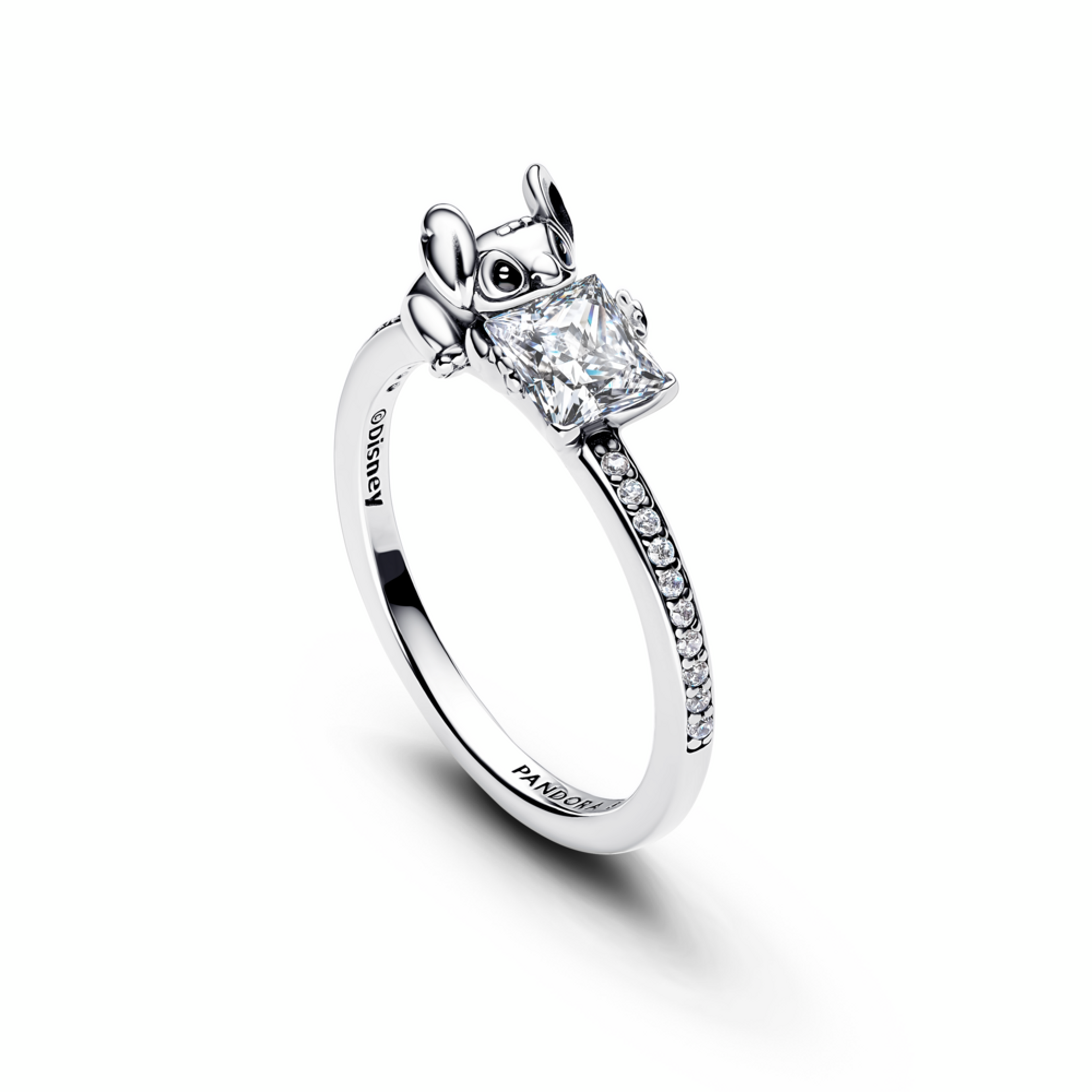 Disney Stitch sterling silver ring with clear cubic zirconia and black enamel - galéria #2