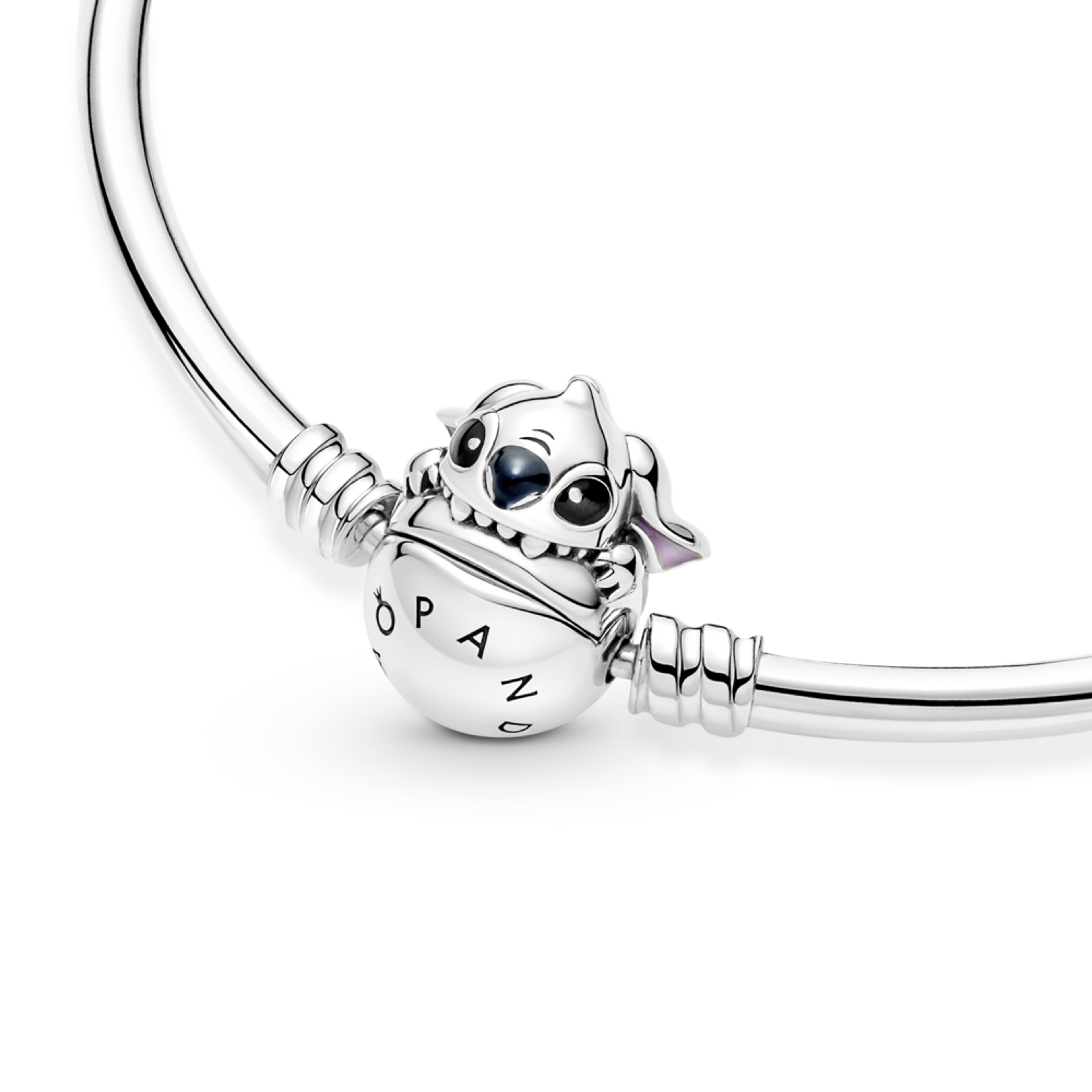 PANDORA Disney Moments pevný náramek Stitch kousající do spony náramku 17 - galéria #1