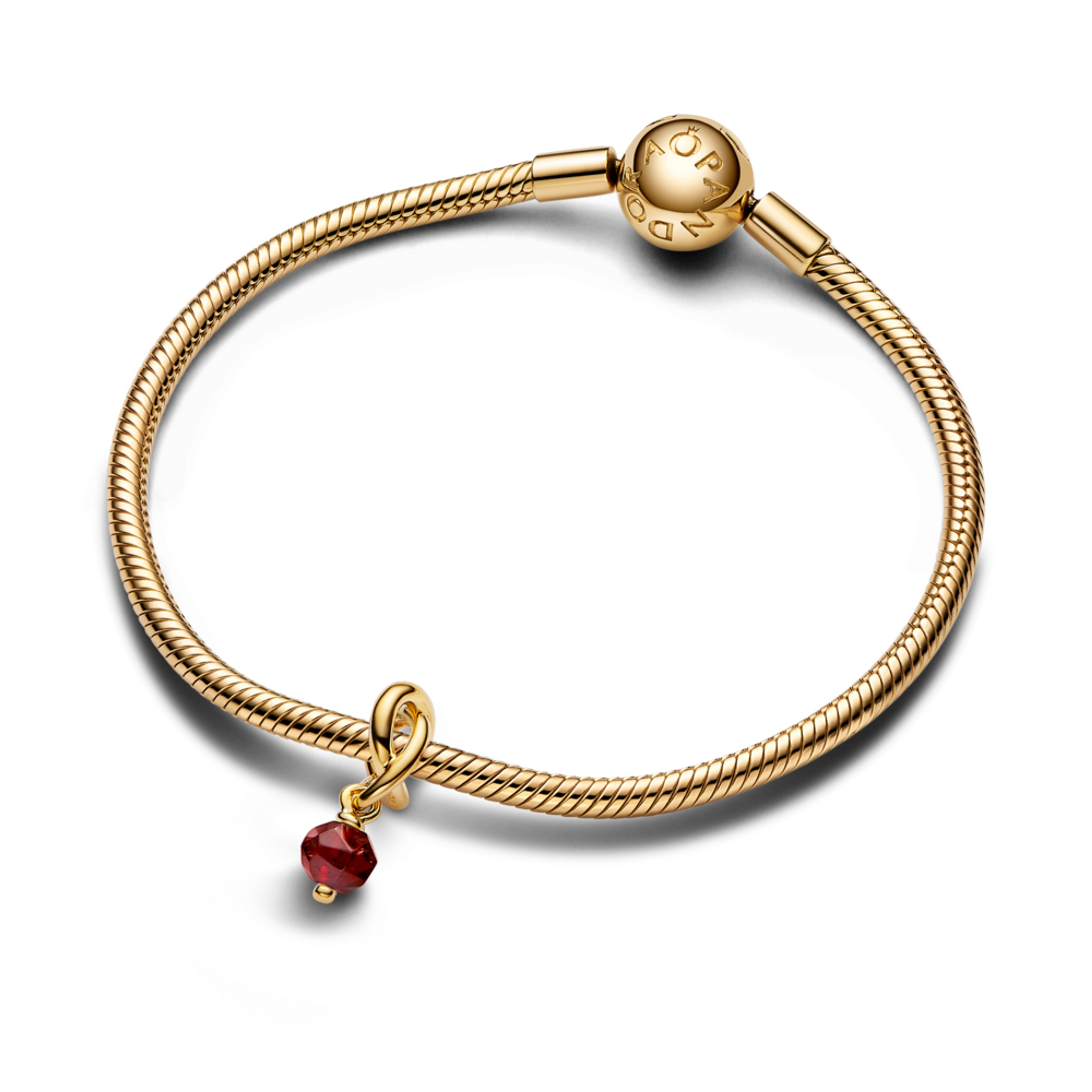 14k Gold-plated dangle with salsa red crystal - galéria #1