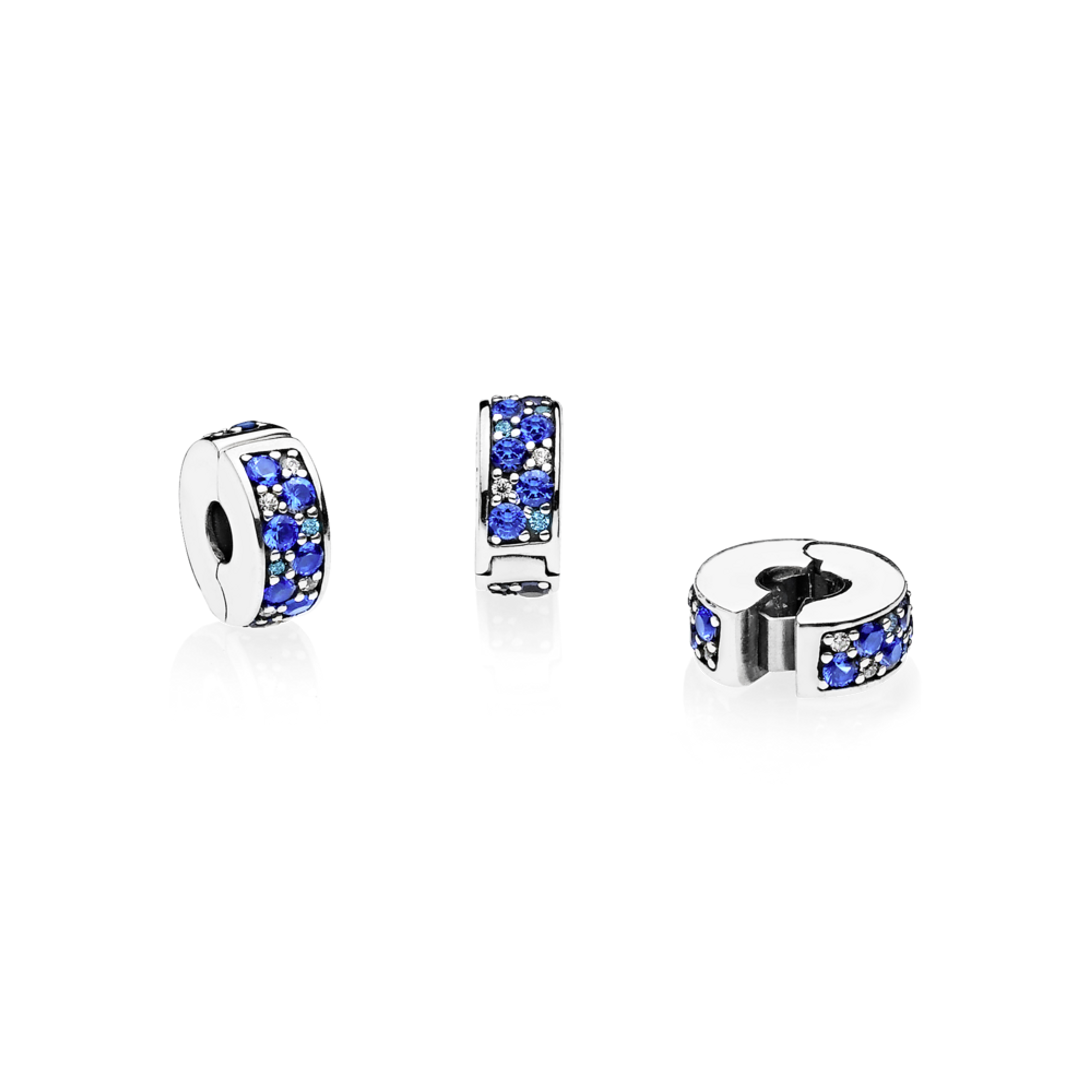 PANDORA klip so silikónom Modrá mozaiková lesklá elegancia - galéria #3