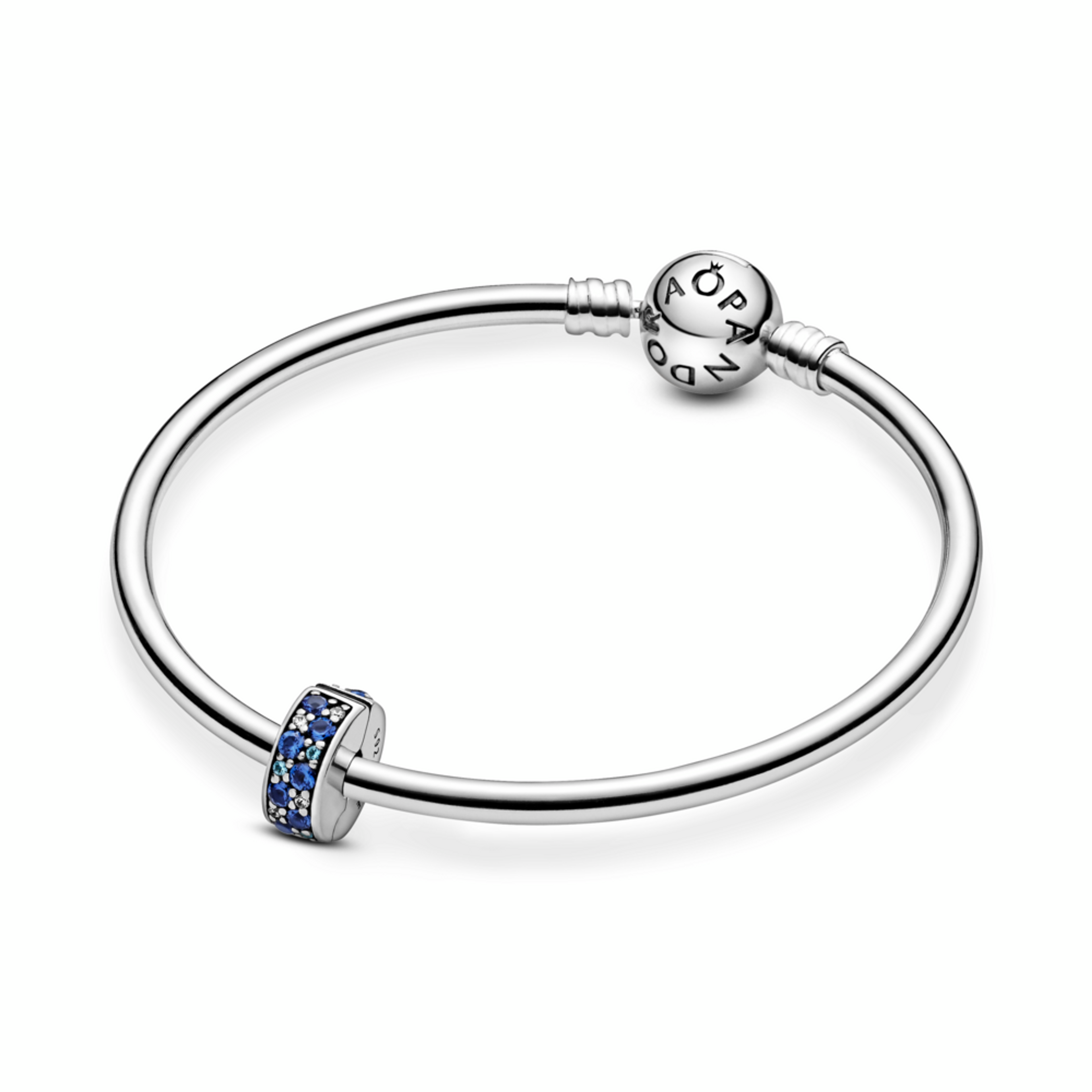 PANDORA klip so silikónom Modrá mozaiková lesklá elegancia - galéria #2