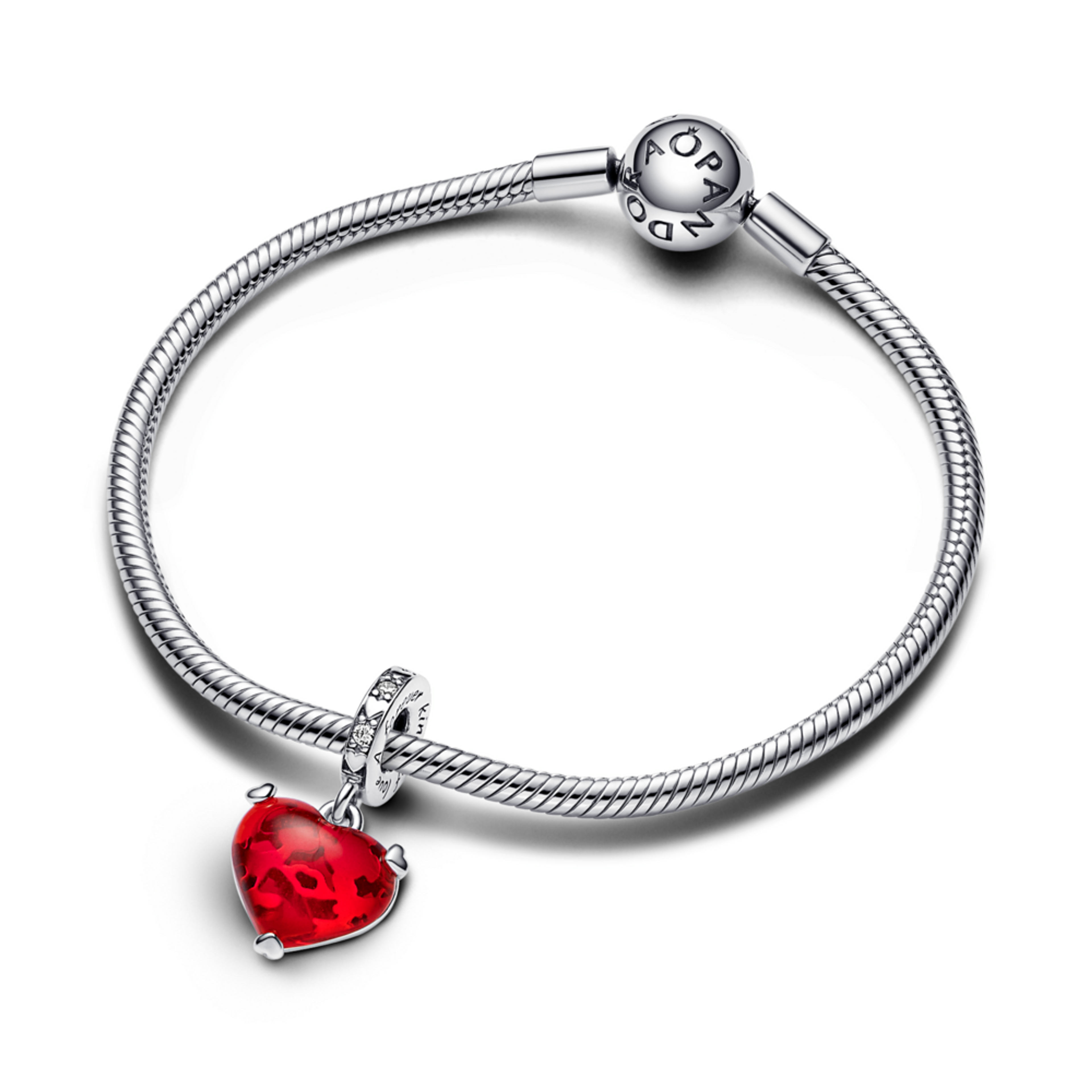 PANDORA Disney prívesok Mickey a Minnie Červené Muránske sklo - galéria #2