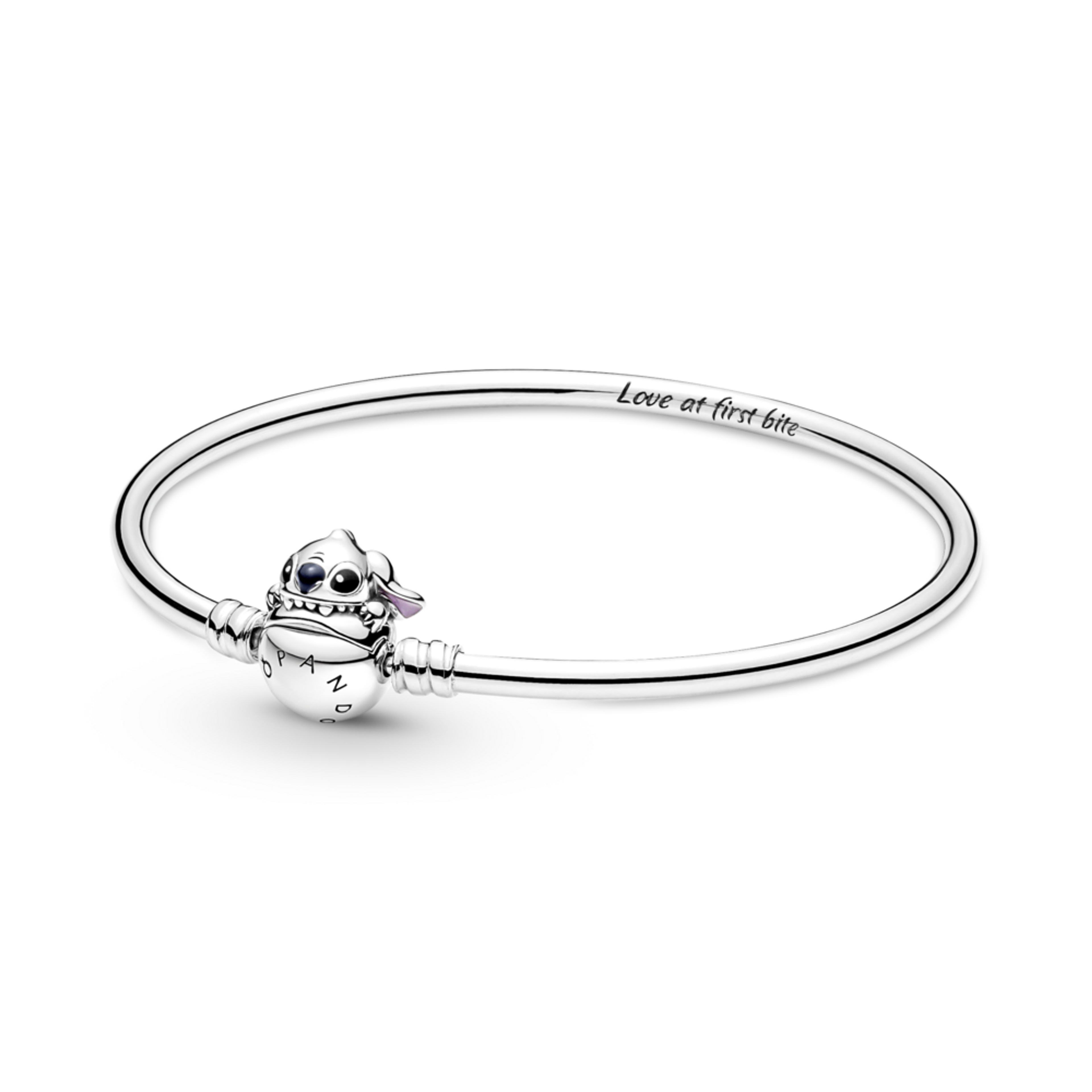 PANDORA Disney Moments pevný náramek Stitch kousající do spony náramku 17