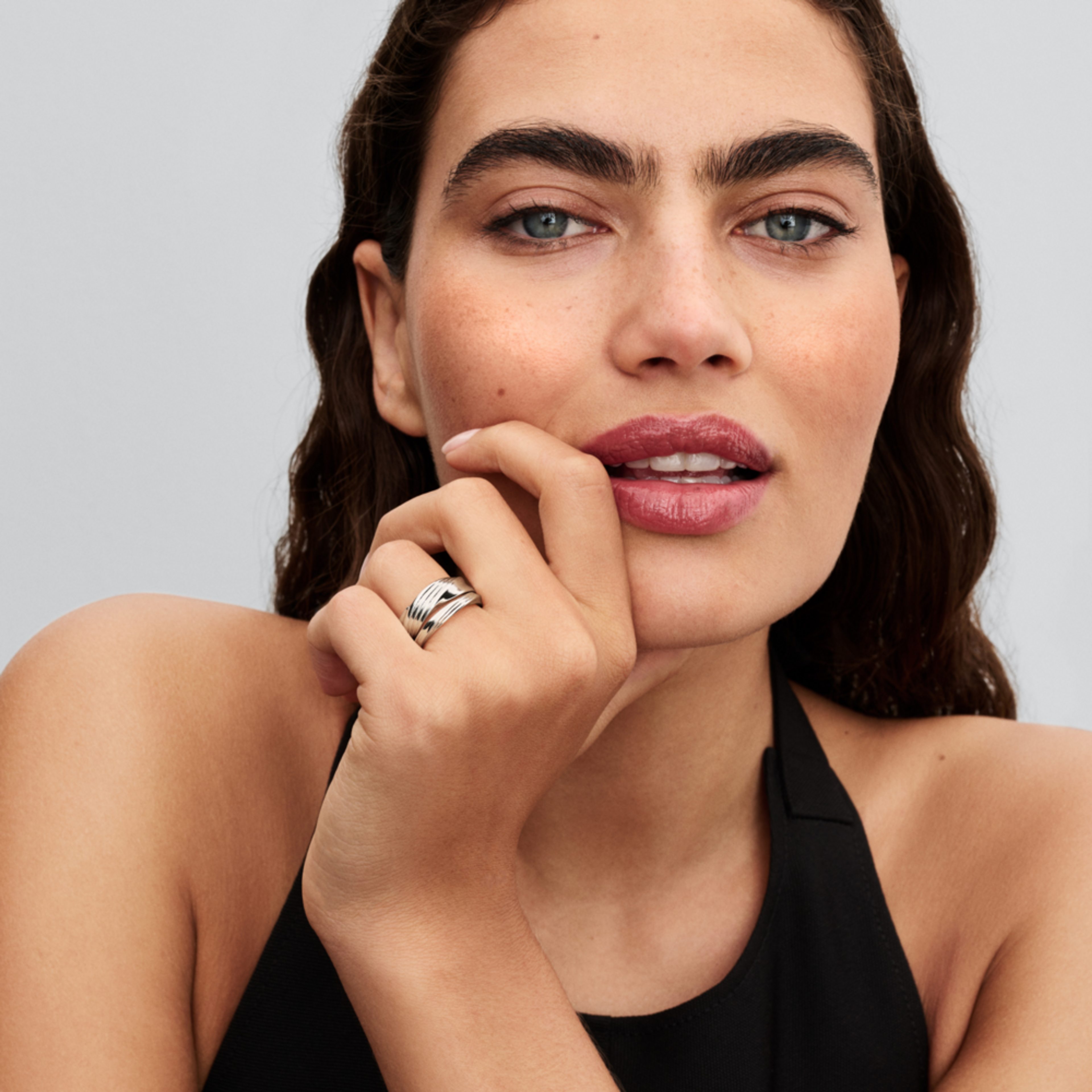 PANDORA Skrútený dvojitý prsteň - galéria #1