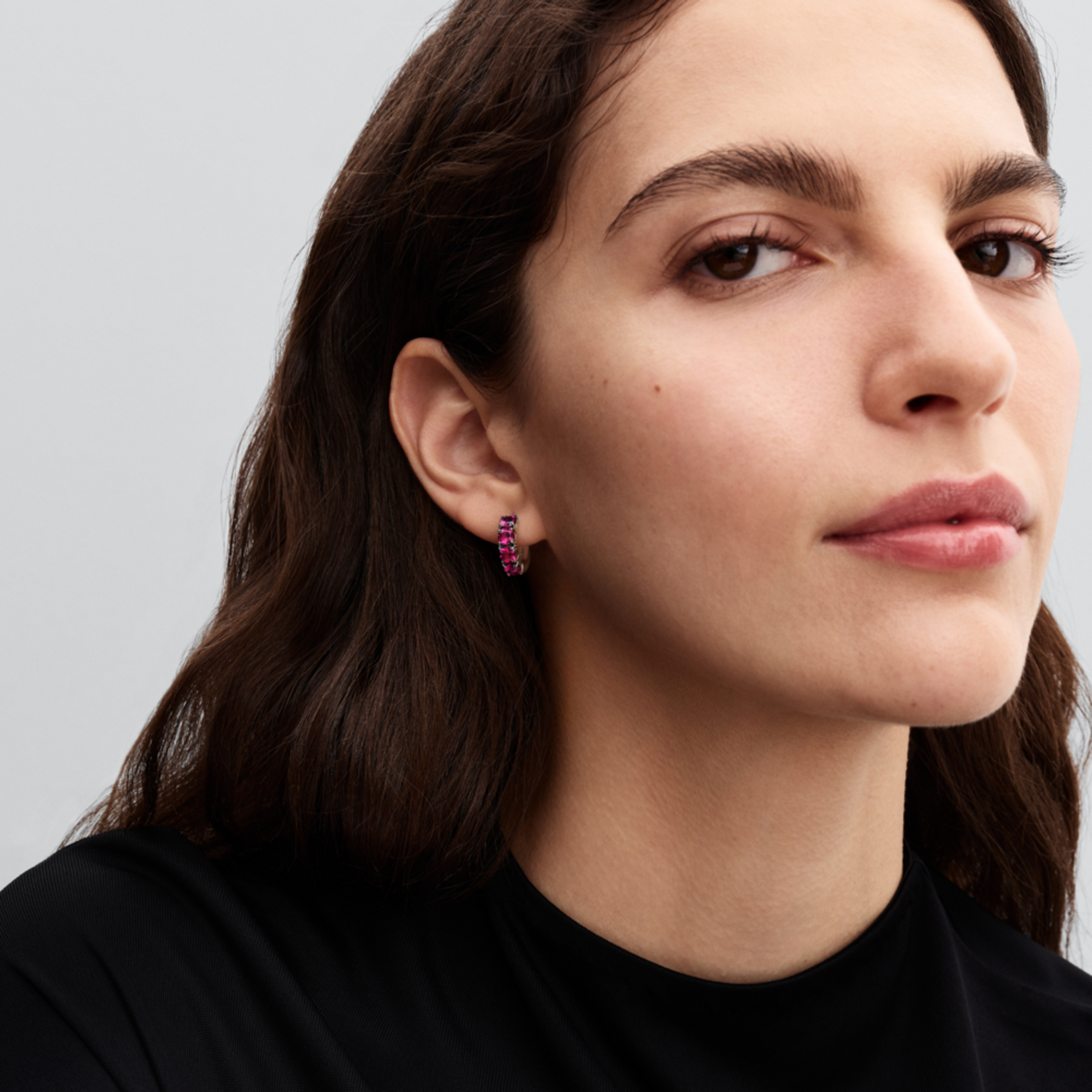 PANDORA Kruhové náušnice ružové - galéria #1