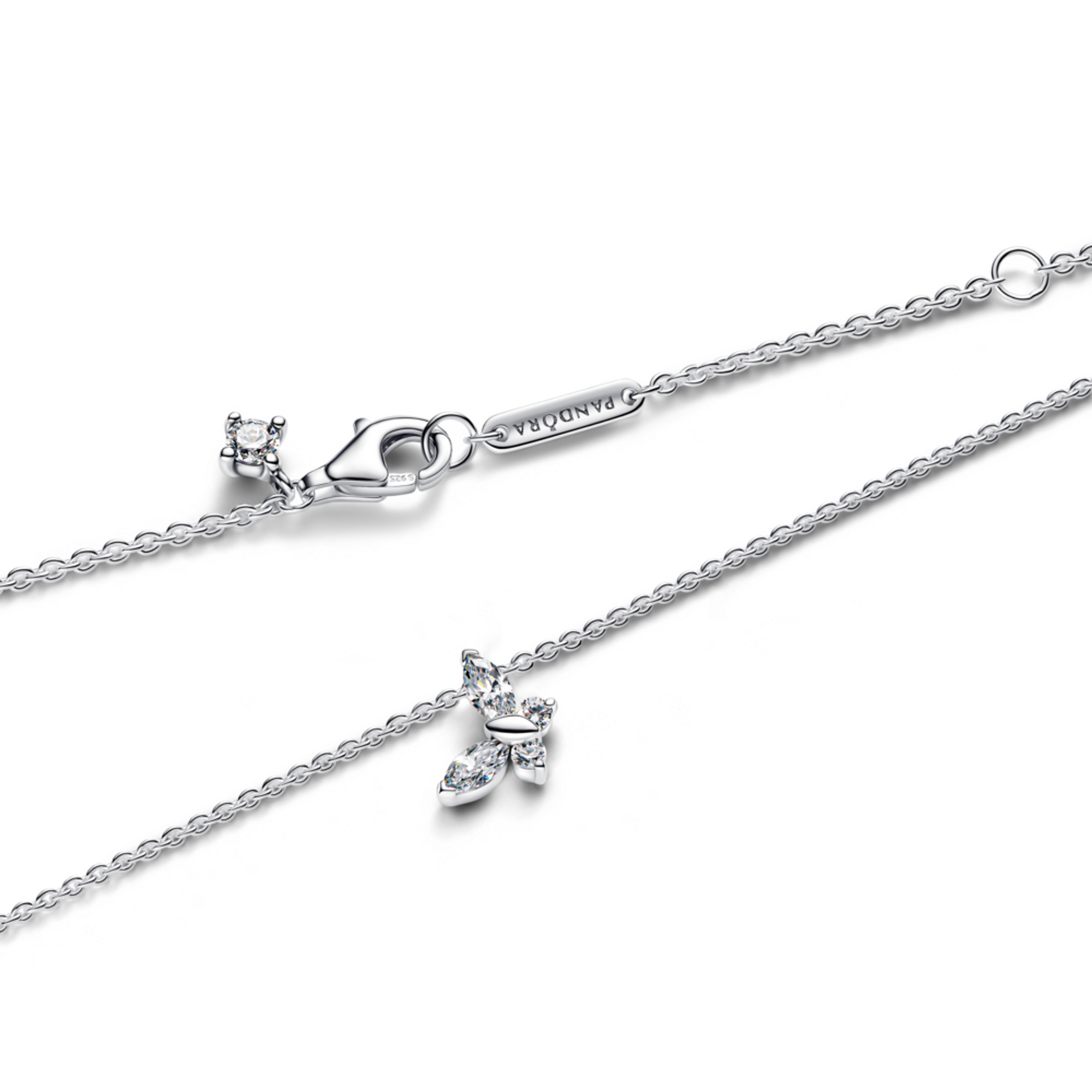 PANDORA strieborný náhrdelník Biely motýľ - galéria #2