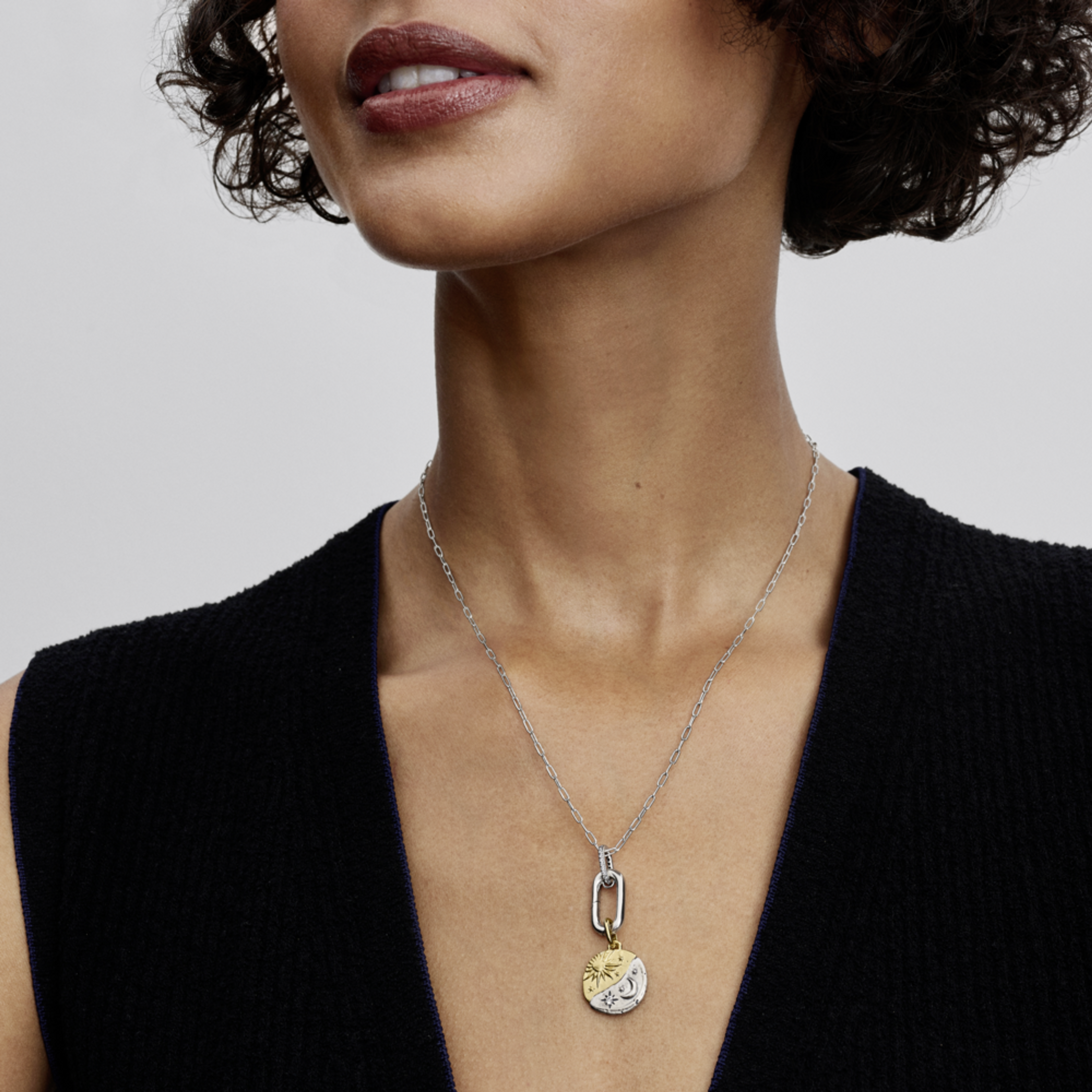 PANDORA Medailónkový prívesok Slnko a mesiac - galéria #1