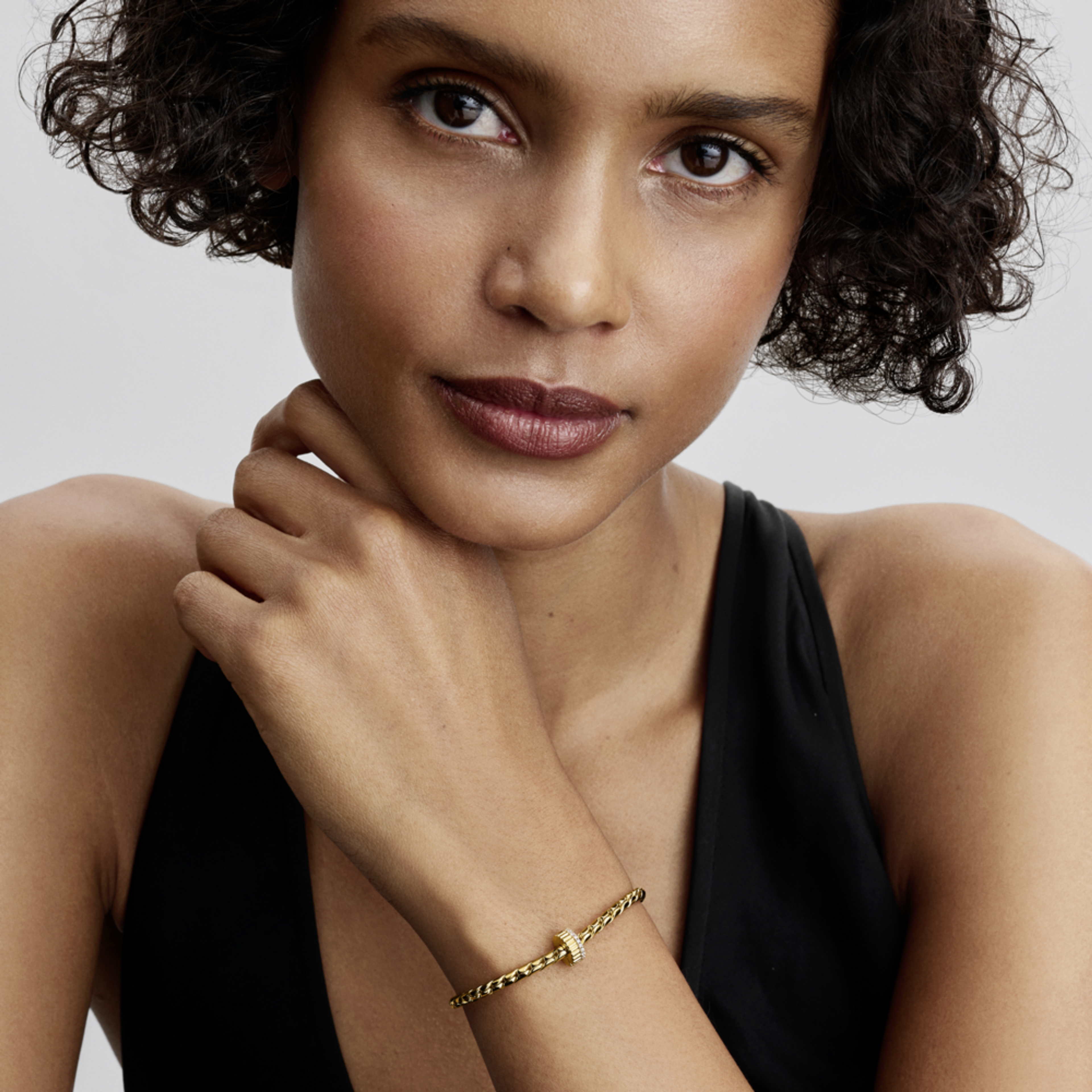 PANDORA pozlátený rebrovaný klip - galéria #1