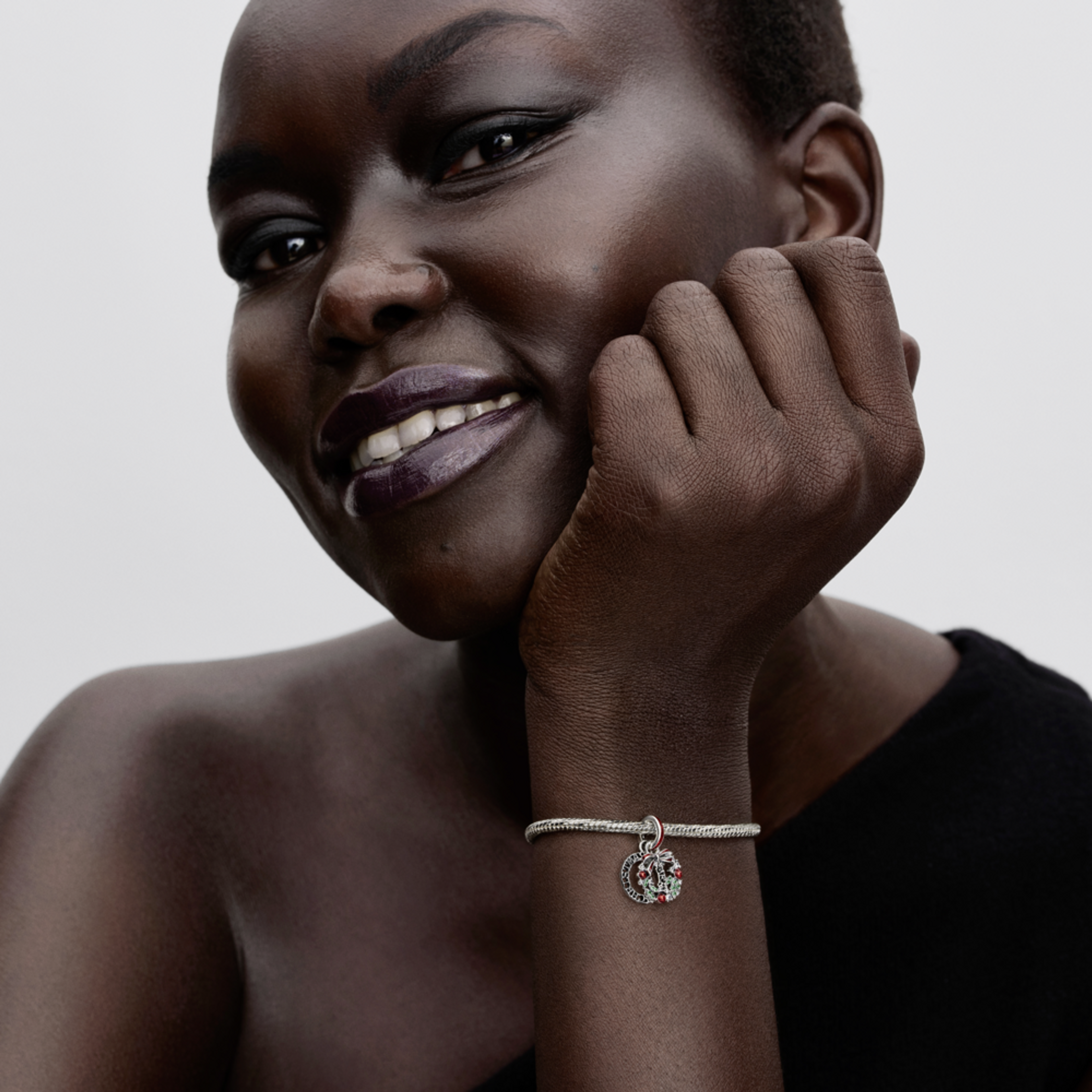 PANDORA Dvojitý visiaci prívesok Vianočný veniec - galéria #1