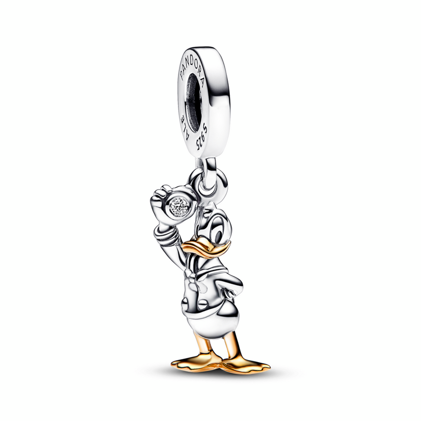 PANDORA Disney prívesok 100. výročie Káčer Donald s laboratórne vytvoreným diamantom