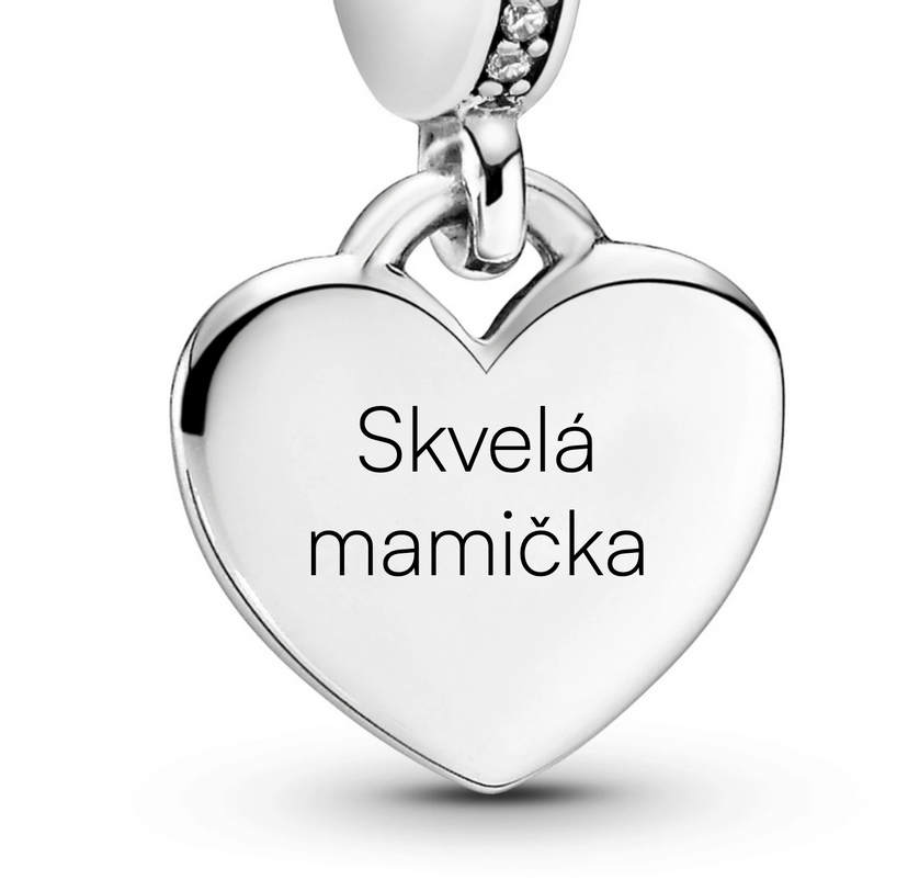 PANDORA Gravírovací prívesok so srdiečkom