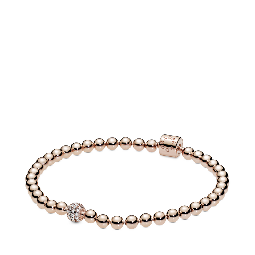 PANDORA guličkový náramok Guličky a pavé