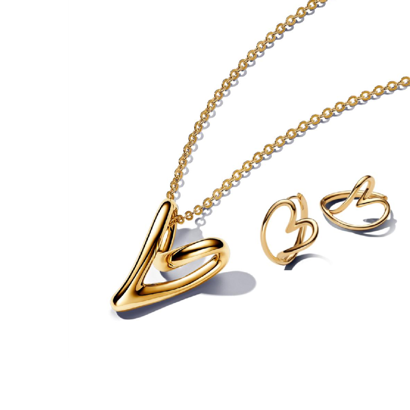 PANDORA SET náhrdelník s príveskom Srdca s organickým tvarom